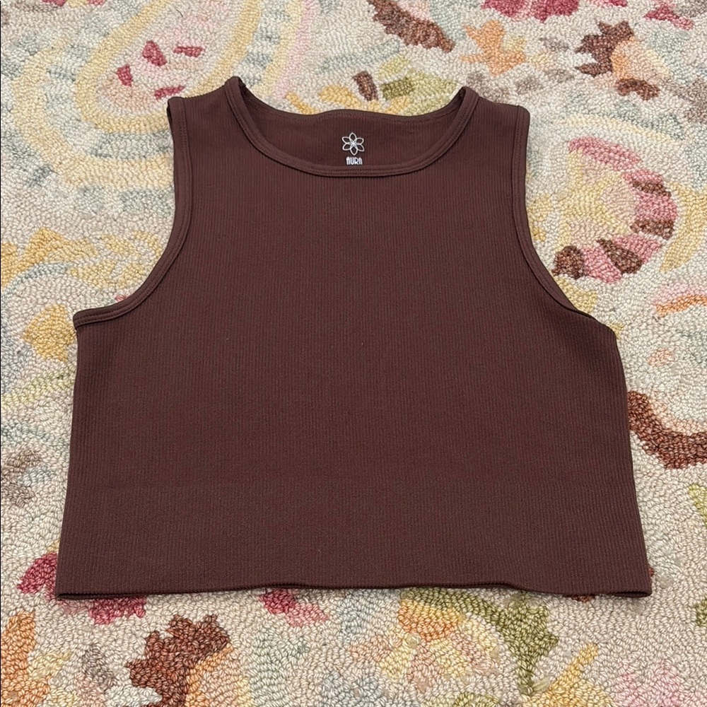 Aura Chocolate Sleeveless Crop Top